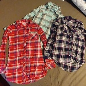 Bundle of 3 girls 10/12 button up shirts